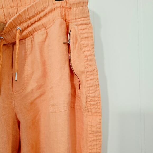 Athleta Cabo Linen Jogger Peach Lightweight Drawstring Size 16 - Picture 8 of 11